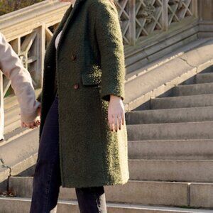 Topshop Green Boucle Coat US 4-6